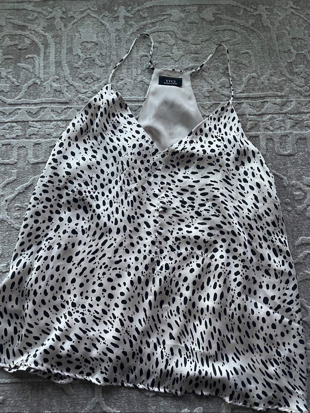 VICI Black and White Dalmatian Spot Silk Cami